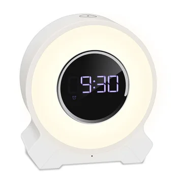 

LED Night Light With Alarm Clock Digital Lamp Bedroom lamp Time Table Decoration Alarm clock desk table bedside lamp rechargable