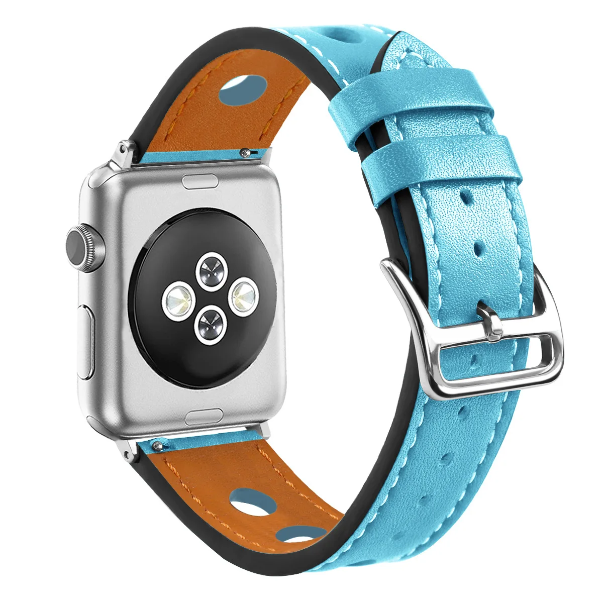 Lake Blue Кожаный ремешок для apple watch band 5 4 44 мм 40 мм iwatch correa 3 2 42 мм 38 мм браслет для часов аксессуары для apple watch - Цвет ремешка: Lake Blue
