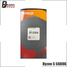 AMD Ryzen 5 5600G R5 5600G 3.9GHz Six-Core Twelve-Thread 65W CPU Processor L3=16M 100-000000252 Socket AM4  New and have fan