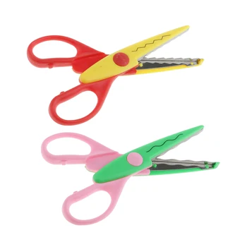 

Pinking Shears for Children Safe Two Types Students Scissors Decorative Paper Edge Scissors Scrapbooks