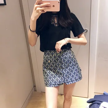 

2020 spring and summer new product hit color casual wild lady was thin ladeis shorts skirt
