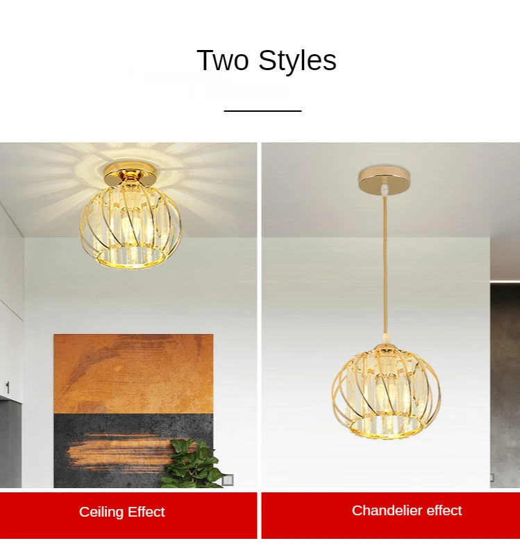 Luzes do Corredor Luz de Teto Estilo Nórdico Personalizado Criativo Luz Entrada Cristal Luzes Varanda Lâmpada Led 4 Luzes de teto