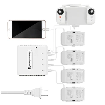 

6-IN-1 Multi Charger for Fimi X8 SE 2020 Battery Charging Hub Intelligent Smart Battery Charger with USB Port for Controller