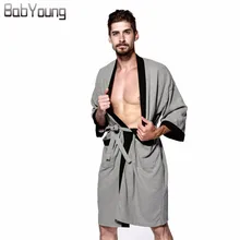 Babyoung сексуальные вафельные хлопковые мужские халаты, банные халаты из кусков для отеля, сауны, спа банный халат унисекс Roupao, мужские кимоно, Homme размера плюс