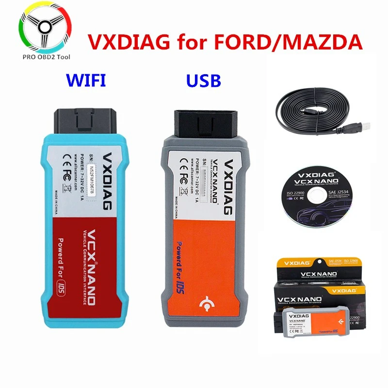 VXDIAG VCX NANO для Ford IDS OBD2 USB или WIFI Mazda V117 114 VCM Автомобильный сканер J2534 PCM