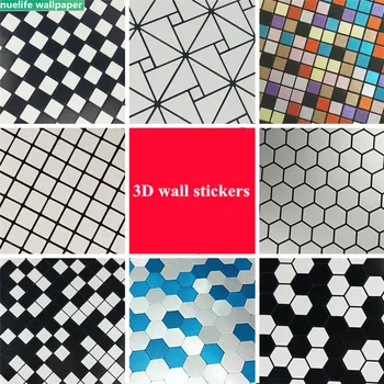 

Aluminum composite panel mosaic self-adhesive backing hexagonal metal tile TV background wall stickers bathroom diy decoration