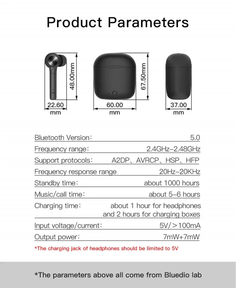 Bluedio Hi TWS Bluetooth5.0 беспроводные стерео наушники с объемным звуком музыкальные в ухо