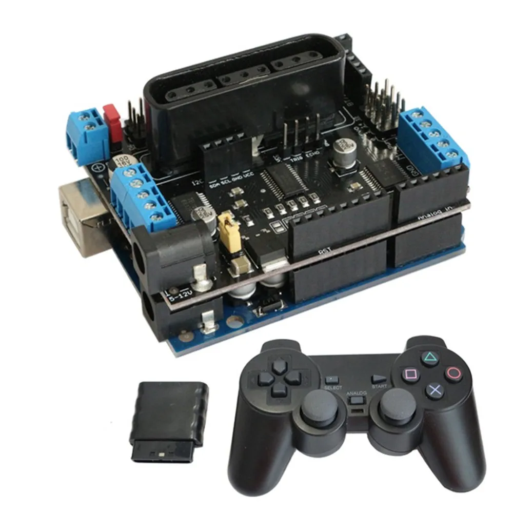 2787.84руб. |2019 Arduino Расширительная плата щитка 6 12V с 4 Каналы моторы сервоприводы Порты PS2 джойстик удаленного Управление|Программируемые игрушки| | - AliExpress