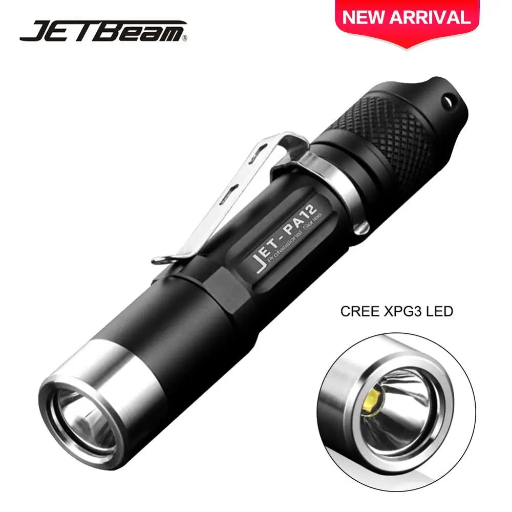 JETBeam PA12 Small Tactical Flashlight Cree XPG3 LED 780Lumen Mini Pocket Police Torch Professional Outdoor Auxiliary Flashlight