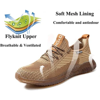 

Safety Shoes Steel Toe Cap Safety Boots Trainers Puncture Proof Sneakers Breathable Lightweight for Men and Women