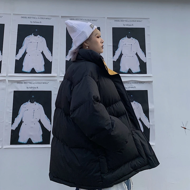 Зимняя куртка оверсайз, Женское пальто, ветровка в стиле пэчворк, женская верхняя одежда на молнии с подкладкой, парка, плотное пальто, теплое, Hi Pop Streewear