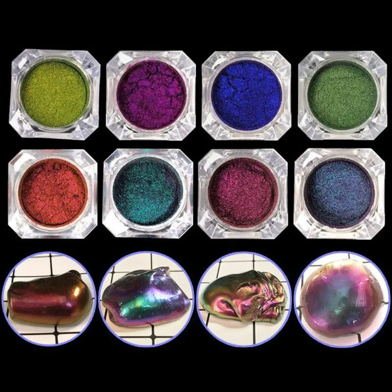 KERDEJAR Pigment 5 Colori Magic Resin Chameleons Pigment Mirror Rainbow Pearl Polvere Colorante Resina epossidica Kit per creazione di Gioielli in Resina Glitterata