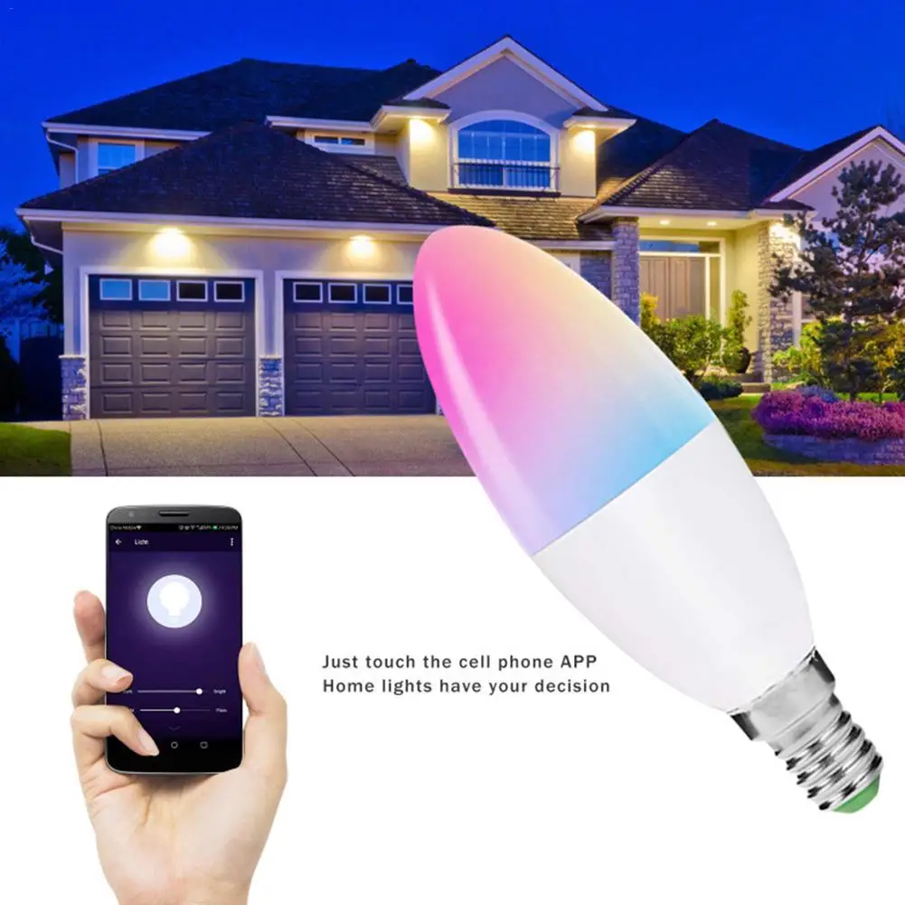 

E14 Smart Light Bulb WiFi LED Bulbs 6W Alexa Google App Remote Control Light Bulb