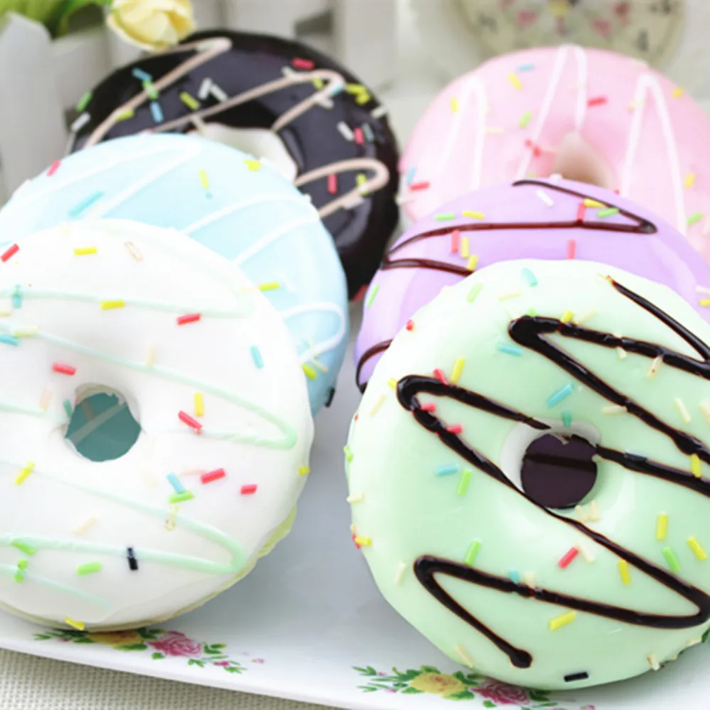 

1PC Squishy squishy Stress Reliever Decor Toys Colourful Doughnut Scented Slow Rising Toy Antistress toy Gift L0115