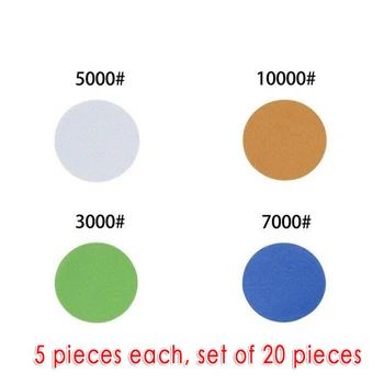 

20pcs Hook Loop Sandpaper 2inches 3000 5000 7000 10000 Grit Wood Wet Dry Sanding Disc Woodworking Sander Papaer