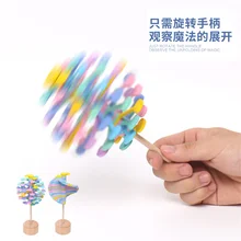 Spirale de sucette en bois arc en ciel, anti Stress, baguette rotative magique, décompression, séquence Fibonacci, jouets Fidget 