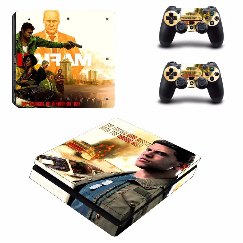 Game Mafia 3 PS4 Slim Skin Sticker Decal Vinyl for Sony Playstation 4 Console and Controllers PS4 Slim Skin Sticker