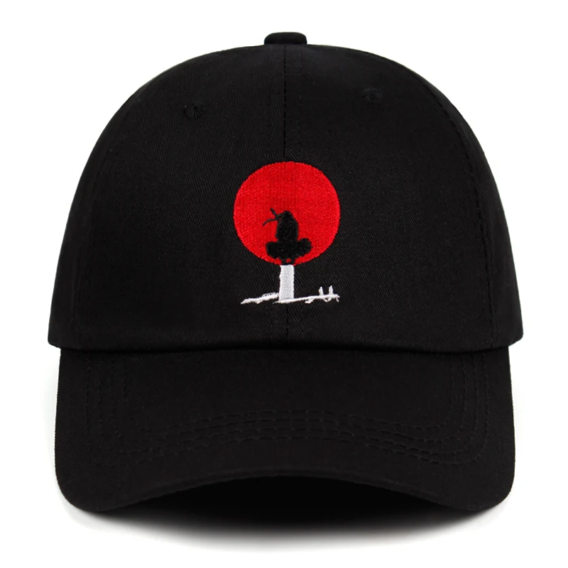 Uchiha Itachi Dad Hat хлопок Akatsuki Аниме Наруто японский Учиха Саске логотип вышивка бейсбольные шапки снепбеки