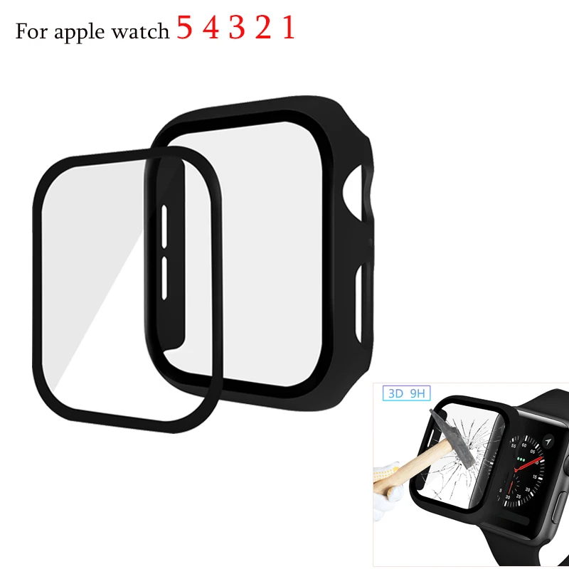 Чехол для часов apple Watch 5 4 3 2 1 чехол 44 мм 40 защита экрана 38 42 закаленное стекло