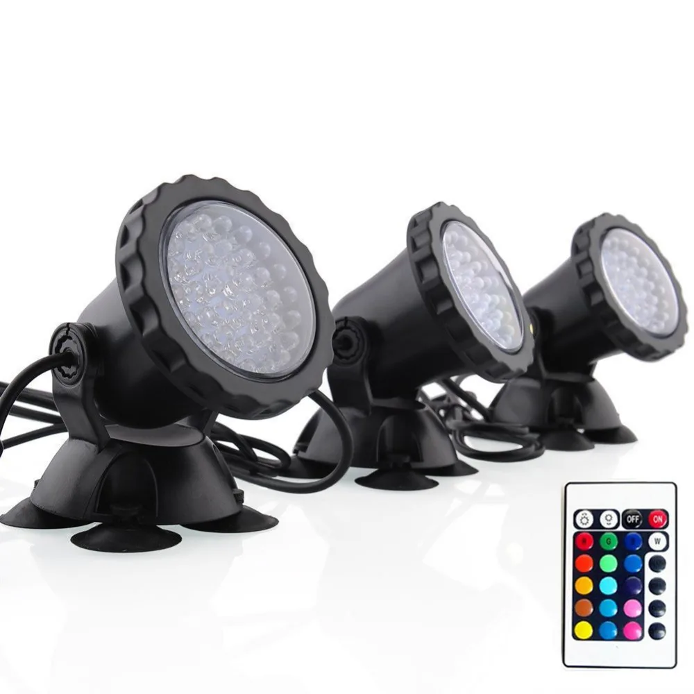

Gako 3Pcs Fish Tank Pond Light with Remote Control Garden Decoration Lamp RGB Waterproof Aquarium LED Spot Light