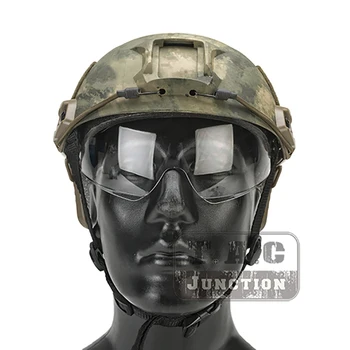 

Emerson Tactical Airsoft Fast Helmet Bump Jump BJ Type Combat Lightweight Modular OPS Helmet w/ Flip Down Visor + Side Rail