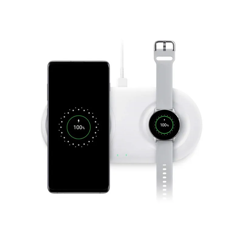 Беспроводное зарядное устройство QI 25 Вт Duo Pad для iPhone 11 Samsung S10 S10e s9 plus Gear S3 S2 Watch Cargador