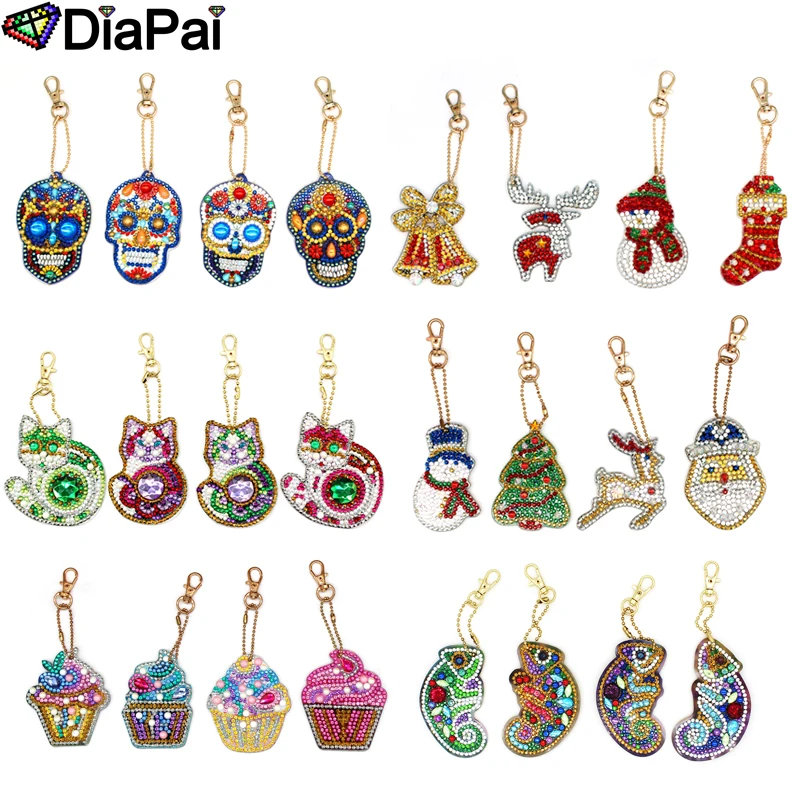

DIAPAI 5D Diamond Painting Keychain Special Rhinestone Embroidery Pendant DIY Craft Kits Cross Stitch Key Chain Accessories