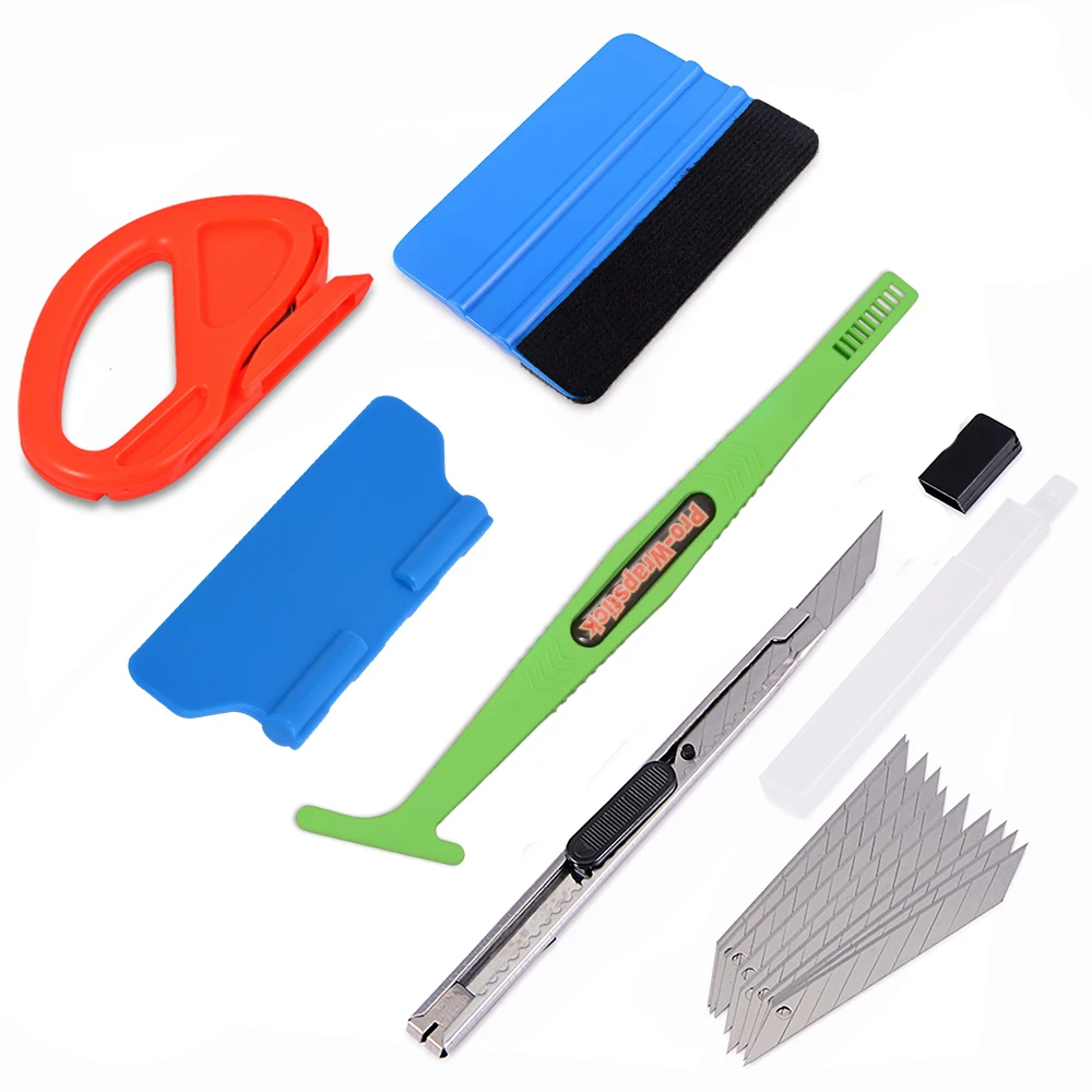 

EHDIS Car Vinyl Wrap Scraper Magnet Squeegee Window Tint Tool Kit Carbon Foil Film Sticker Cutter Knife Auto Styling Accessories