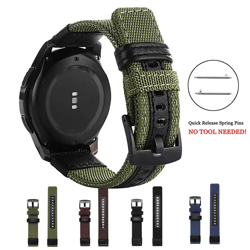 Ремешок нейлоновый для смарт часов Xiaomi Huami Amazfit Stratos 2 Pace спортивный браслет Samsung Gear