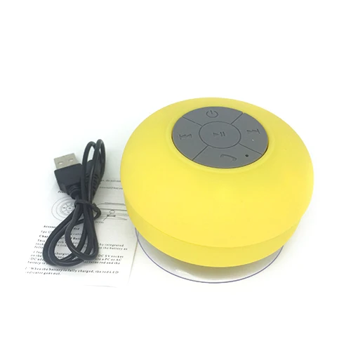 JI-06 водонепроницаемый Душ bluetooth динамик mp3 плеер беспроводной громкой связи Портативный динамик для телефона всасывающий микрофон сабвуфер - Цвет: Цвет: желтый