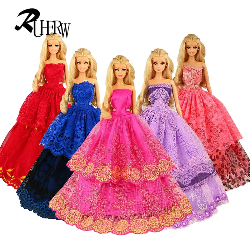 Overjas straf ik draag kleding Princess Gown Dress Clothes Gown | Princess Dress Barbie Doll | Barbie  Wedding Dress - 1 - Aliexpress