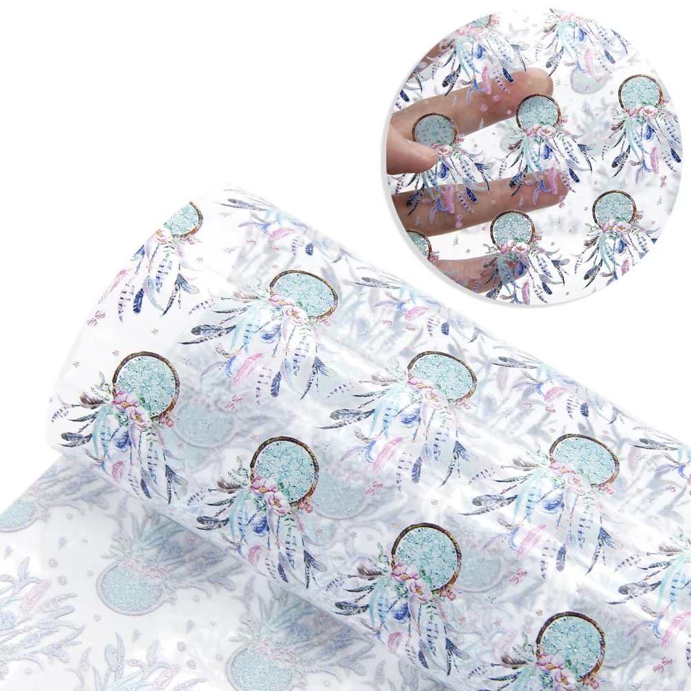 1095557001 David accessories, 20*34 см, прозрачный, с УФ-принтом, синтетический, сделай сам, бант, материал, вечерние, украшение, искусственная кожа, ткань, 1Yc8161 - Color: 1095557001