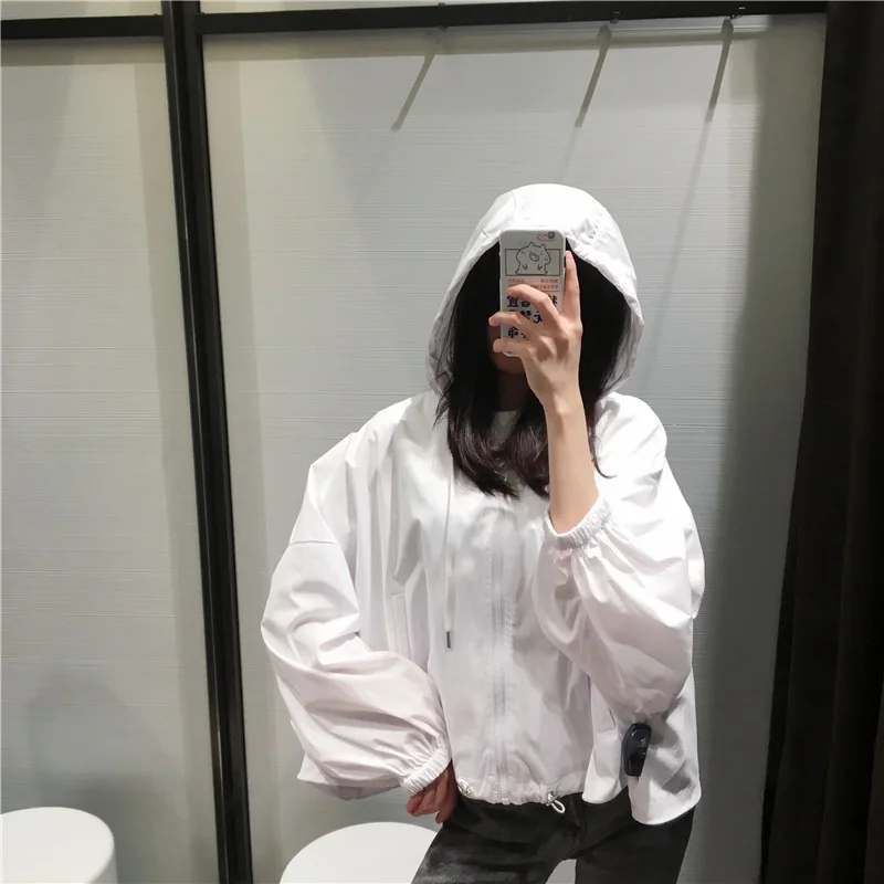

Bp36 New Style Spring And Autumn Fashion Thin Windproof Waterproof Fabric Coat Women's Short Tops Fashion
