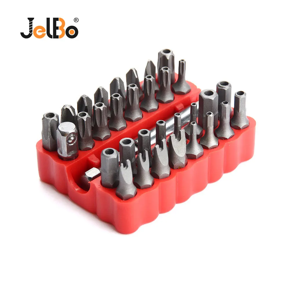 

JelBo 33 in 1 Hollow Screwdriver Kit Drill Bits Electric Screwdriver Head Hand Tool with Hexagonal Hex Cross Torx Screw Driver