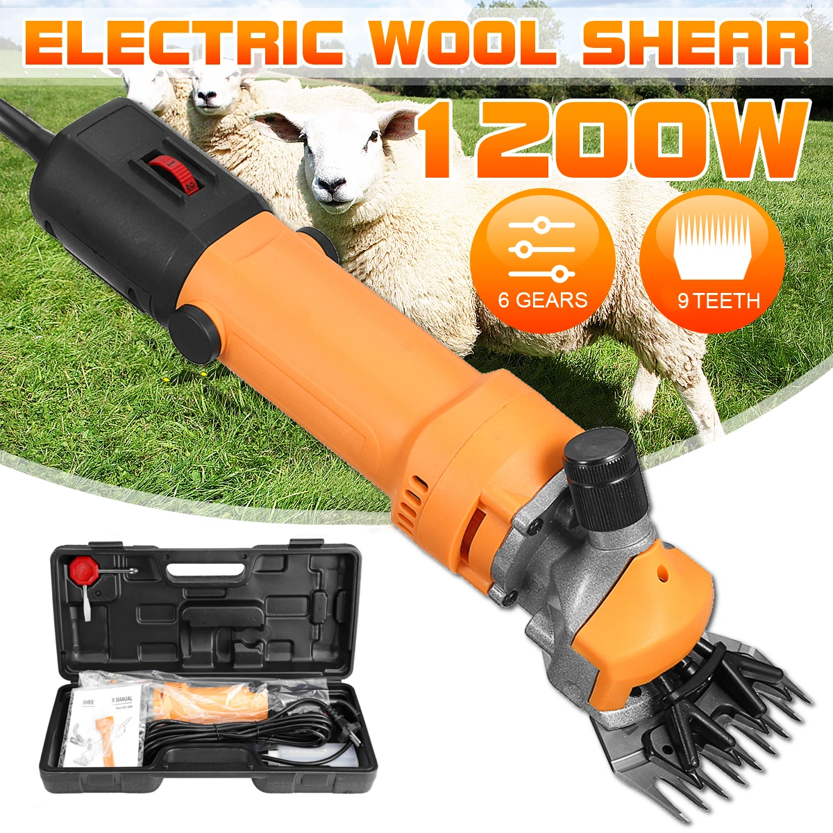 13+4 Teeth Stainless Steel Sheep/Goat Shearing Clipper Machine Straight Blade 