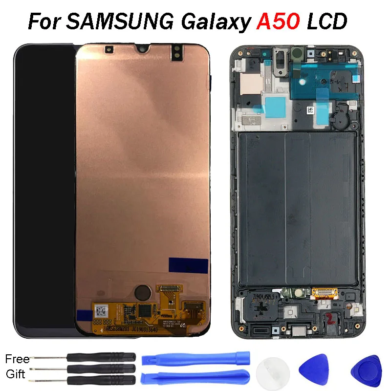 

For SAMSUNG Galaxy A50 Display A505 A505F LCD Touch Screen Digitizer Assembly AMOLED LCD display with Frame For Samsung A50 LCD