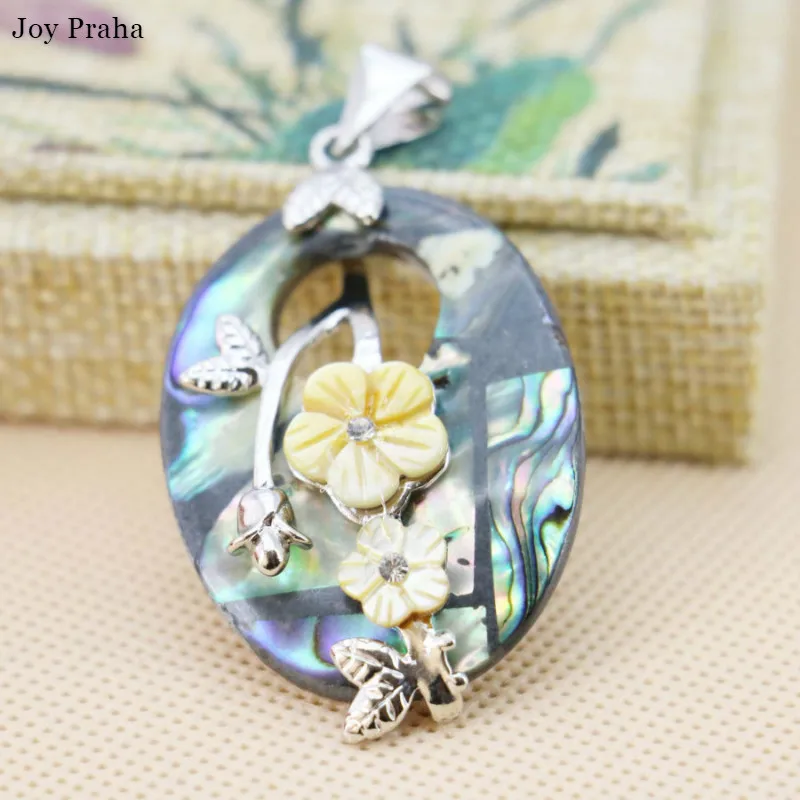 

Fashion natural color shell pendant / Oval flower necklace hanging ornaments 30*41mm / wholesale dropshipping