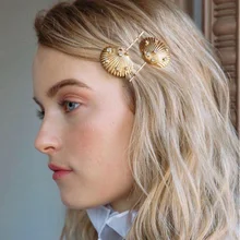 Solememo заколка в виде золотой Раковины Морская звезда для женщин, имитация жемчуга, модные заколки для волос и заколки, головные уборы, аксессуары для волос F0733