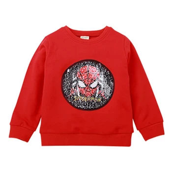 

kids wear long-sleeved sweatshirt fashion coat cartoon color change sequin decal girl boy clothes cotton 2019 quality clothing