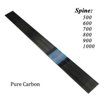 

6/12pcs Archery ID4.2mm Pure Carbon Arrows Shaft 30inch Sp400 500 600 700 800 900 1000 for Recurve Bow Longbow Shooting