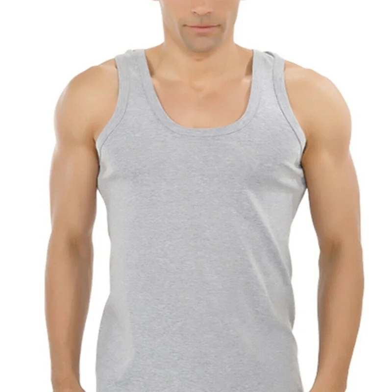 

Men Cotton Vest Tank Tops Underwear Undershirt Transparent Shirts Sleeveless T-shirt Gym Bodyshaper Fitness Size M-3XL Hot