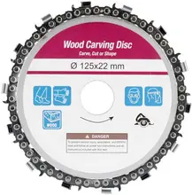 

5 Inch Woodworking Grinder Chain Disc 14 Teeth 7/8 Inch Arbor Wood Carving Disc For 125mm Angle Grinder Chain Saw Blade