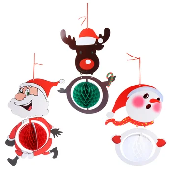 

3Pcs Paper Lantern Hanging Decor Honeycomb Ball Party Supplies for Party Christmas Decor