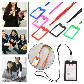 

with Lanyard Multicolor Credit Card Sleeve ID Card Holder ID Holder Case Portable Badge Holders Workplace Driver License
