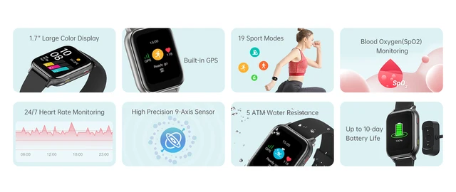 UMIDIGI Uwatch 5 GPS 5ATM Waterproof Bluetooth SmartWatch Fitness Heart  Rate Blood Oxygen Monitor for Android iOS - AliExpress