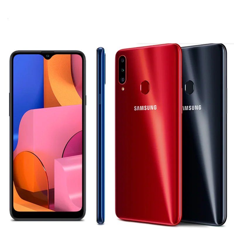 Мобильный телефон samsung Galaxy A20s A2070 с двумя sim-картами, 4 Гб ОЗУ, 64 Гб ПЗУ, LTE, четыре ядра, 6,5 дюйма, 4 камеры, 4000 мАч, отпечаток пальца