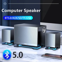 

Computer Speakers LED Wireless Bluetooth Speaker Home Theater Soundbar with Subwoofer Support Microphone USB TF AUX TV for PC TV