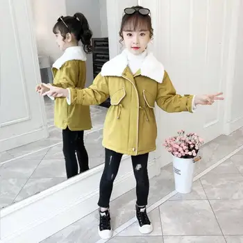 

New Children Outerwear Warm Coat Kids Girls Windproof Thick Girls Jackets Autumn And Winter Casual Cute Girls Coats Two Colors