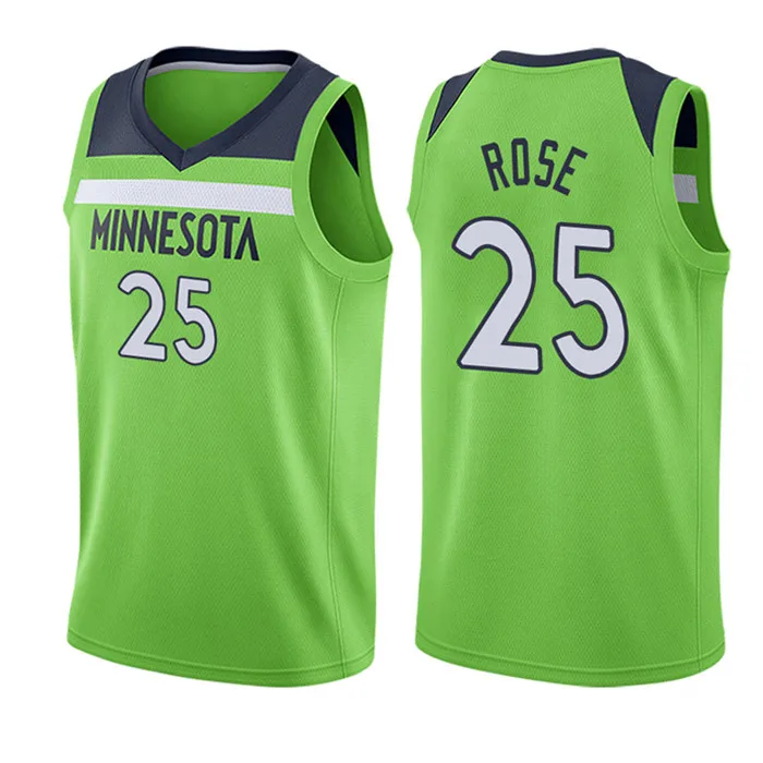 25 Derrick Rose JERSEY 23 Jimmy Butler 32 Anthony Towns 22 Andrew Wiggins майки - Цвет: 2018 new