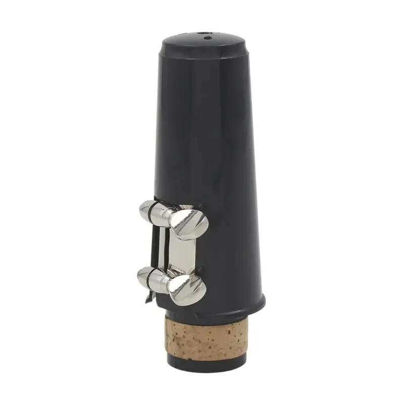 Top Black Plastic B Flat Clarinet Mouthpiece & Cap Clamp Woodwind Instruments